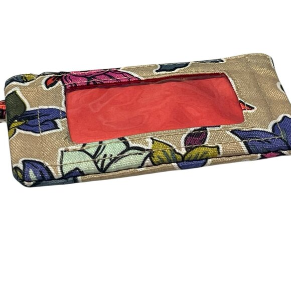 Vera Bradley Lighten Up Zip ID Case Wallet - Retired Falling Flowers Neutral - Picture 5 of 7